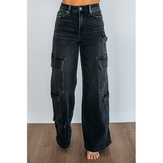 Nori Hidden Cargo Jeans - Vintage Black