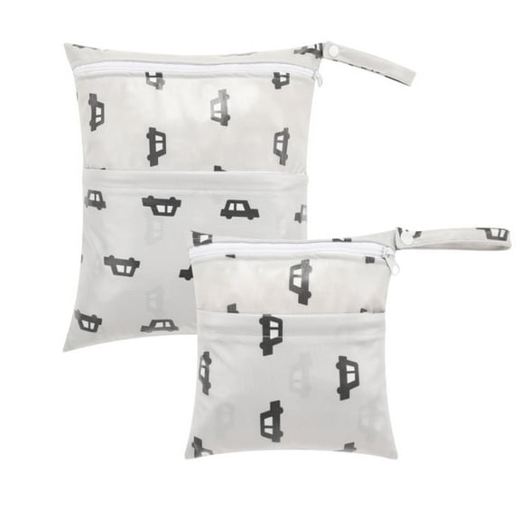 NoriNori 2pcs Wet Dry Bags,Waterproof Reusable Cloth Diaper Wet Dry Bags for Travel,Diapers,Dirty Gym Clothes and Toiletries