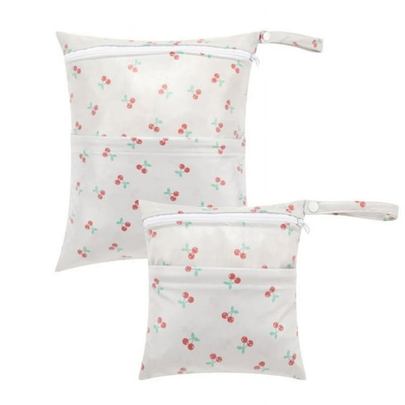 NoriNori 2pcs Wet Dry Bags,Waterproof Reusable Cloth Diaper Wet Dry Bags for Travel,Diapers,Dirty Gym Clothes and Toiletries