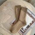 thumbnail image 1 of Noric 3 Pairs Women's Cotton Cable Knit Mid Calf Crew Socks Warm Elastic Casual House Breathable Vintage Textured Daily Socks, 1 of 3