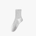 thumbnail image 1 of Noric 5 Pairs Women's Solid Ribbed Crew Socks Elastic Mid Calf Knitted Casual Socks Breathable Daily Basic Socks, 1 of 4