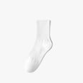 thumbnail image 1 of Noric 5 Pairs Women's Solid Ribbed Crew Socks Elastic Mid Calf Knitted Casual Socks Breathable Daily Basic Socks, 1 of 4
