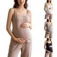 thumbnail image 1 of Noric Maternity Modal Tank Tops Adjustable Strap Nursing Removable Pads Scoop Neck Breastfeeding Camisoles Stretch Loose Fit for Pregnancy, 1 of 9