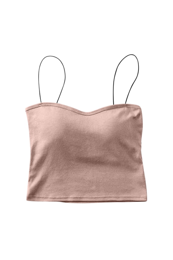 Tank Tops for Women Cropped with Removable Pads Casual Spaghetti Straps Basic Camis Going Out Tops