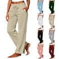 thumbnail image 1 of Noric Women Split Cuff Straight Leg Sweatpants Elastic Drawstring High Waist Soft Casual Lounge Workout Trousers with Pockets, 1 of 7