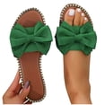 thumbnail image 1 of Noric Women's Bow Sandals Open Toe Slip On Slides Summer Beach Casual Flat Slippers Fashion Comfortable Vacation Shoes, 1 of 5