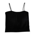 thumbnail image 1 of Noric Women's Built-in Bra Tank Top Square Neck Sleeveless Ribbed Spaghetti Strap Cami Slimming Everyday Basic Casual Outfits, 1 of 6