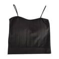 thumbnail image 1 of Noric Women's Built-in Bra Tank Top Square Neck Sleeveless Ribbed Spaghetti Strap Cami Slimming Everyday Basic Casual Outfits, 1 of 6