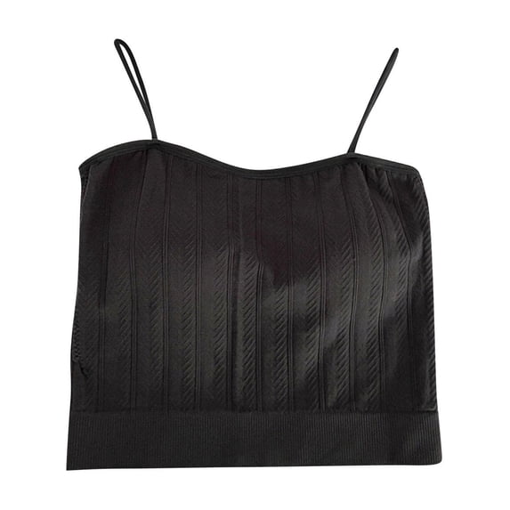 Noric Women's Built-in Bra Tank Top Square Neck Sleeveless Ribbed Spaghetti Strap Cami Slimming Everyday Basic Casual Outfits