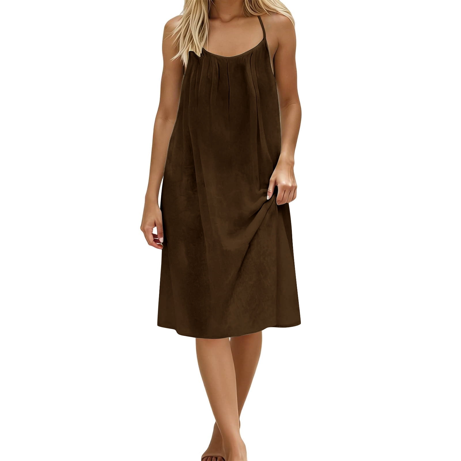 backless midi dress for women Noric Women's Halter Lounge Solid Color Length Home Wear Casual Comfortable Dresses especially when its plush Print:PLAIN The Golden Bachelorette' Recap: Train Style:Detachable 8ft Train