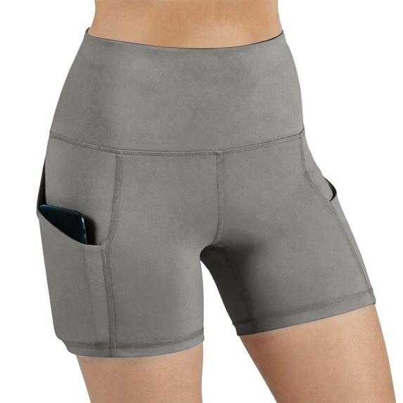 Noric Women's High-Waisted Yoga Shorts Tummy Control with Pockets Soft Workout Cycling Shorts