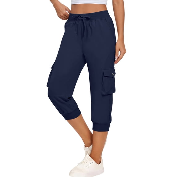 Noric Women's Hiking Cargo Capri Pants Quick Dry Stretch Joggers with Pockets Outdoor Walking Athletic Capris