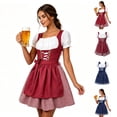 thumbnail image 1 of Noric Women's Oktoberfest Mini Dresses Puff Short Sleeve Lace Up Costume Dresses with Apron Overlay for Party Beer Festival, 1 of 6