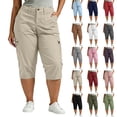 thumbnail image 1 of Noric Women's Plus Size Cargo Capri Pants Elastic Waist Loose Fit Casual 3/4 Length Cropped Trousers Summer with Pockets, 1 of 8