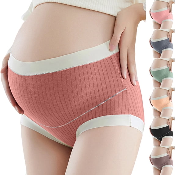 Noric Women's Plus Size Cotton Maternity Panties High Rise Belly Support Pregnancy Soft Stretchy Underwear
