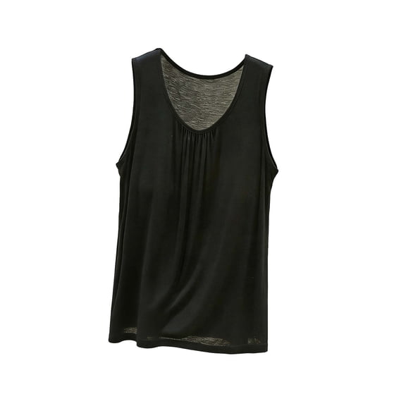 Noric Women's Sleeveless Pleated Tank Top Modal Casual Comfort for Spring Summer Stretch Basic Soft Cami