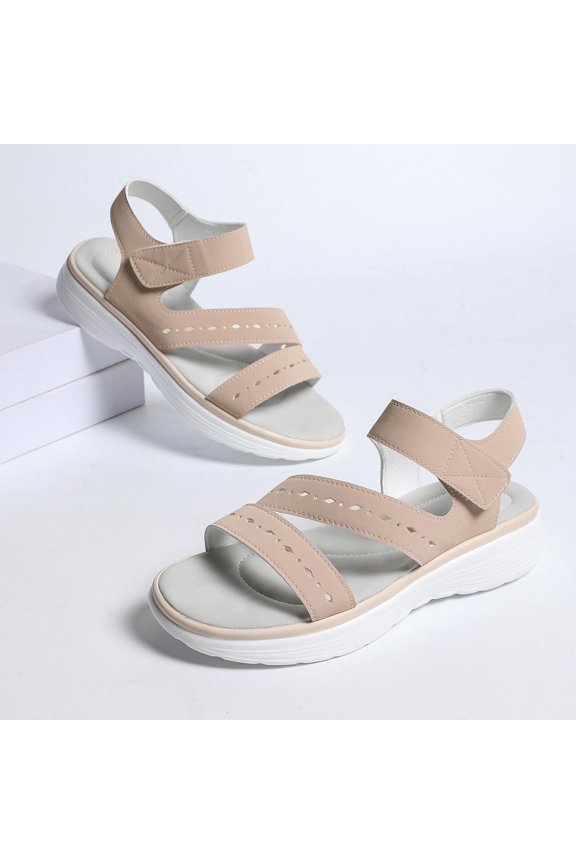 Women's Summer Flat Sandals Open Toe Casual Beach Slides Breathable Lightweight Comfortable Walking Shoes