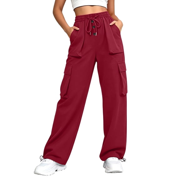 Noric Women's Summer Quick-Dry Cargo Jogger Pants with Pockets Drawstring Casual Lounge Trousers for Daily Sports Travel
