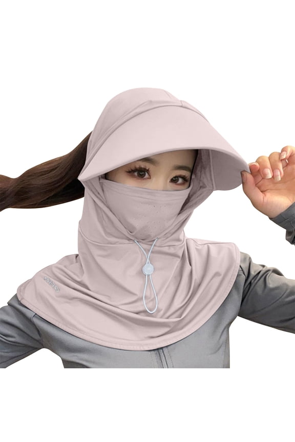 Women's Sun Protection Visor Hat with Neck Face Cover UV Protective Breathable Summer Outdoor Activities