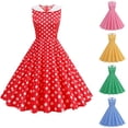 thumbnail image 1 of Noric Women's Vintage Polka Dot Midi Dresses Sleeveless Swing Dress Peter Pan Collar Casual Summer Dresses, 1 of 8