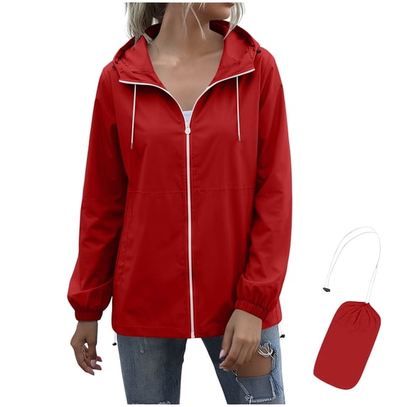 Noric Women's Water-Repellent Hooded Water-Repellent Jacket Casual Active with Pockets for Fall Winter Outdoor Travel Outdoor
