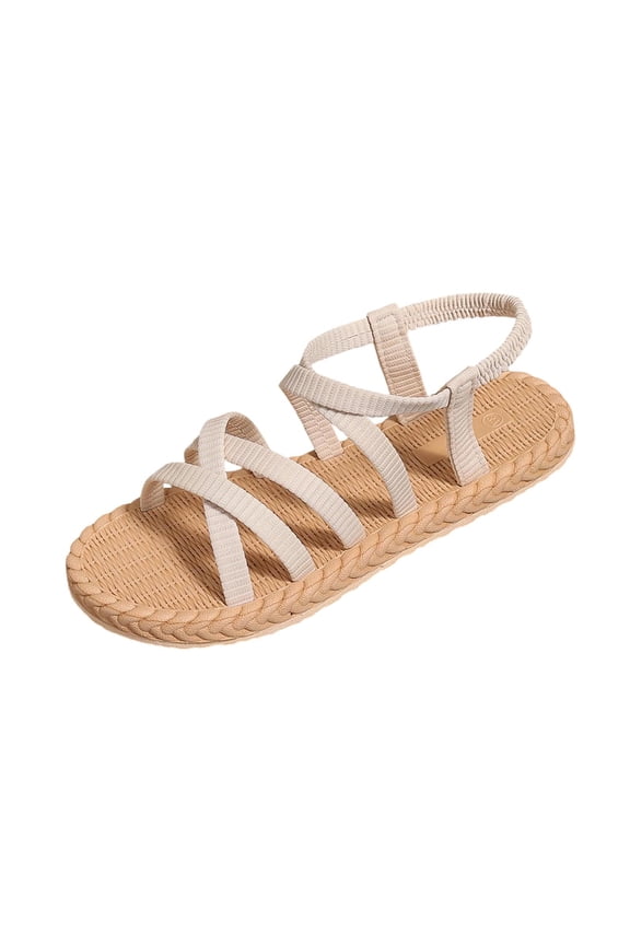 Women's Wedge Sandals Summer Strappy Criss Cross Espadrille Platform Casual Comfortable Daily Beach Shoes
