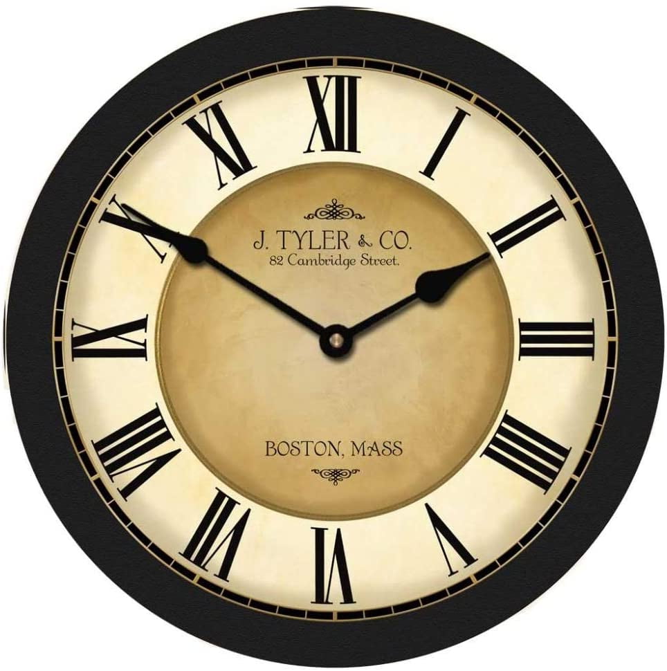 Norina Black Large Wall Clock Ultra Quiet Quartz Mechanism Hand