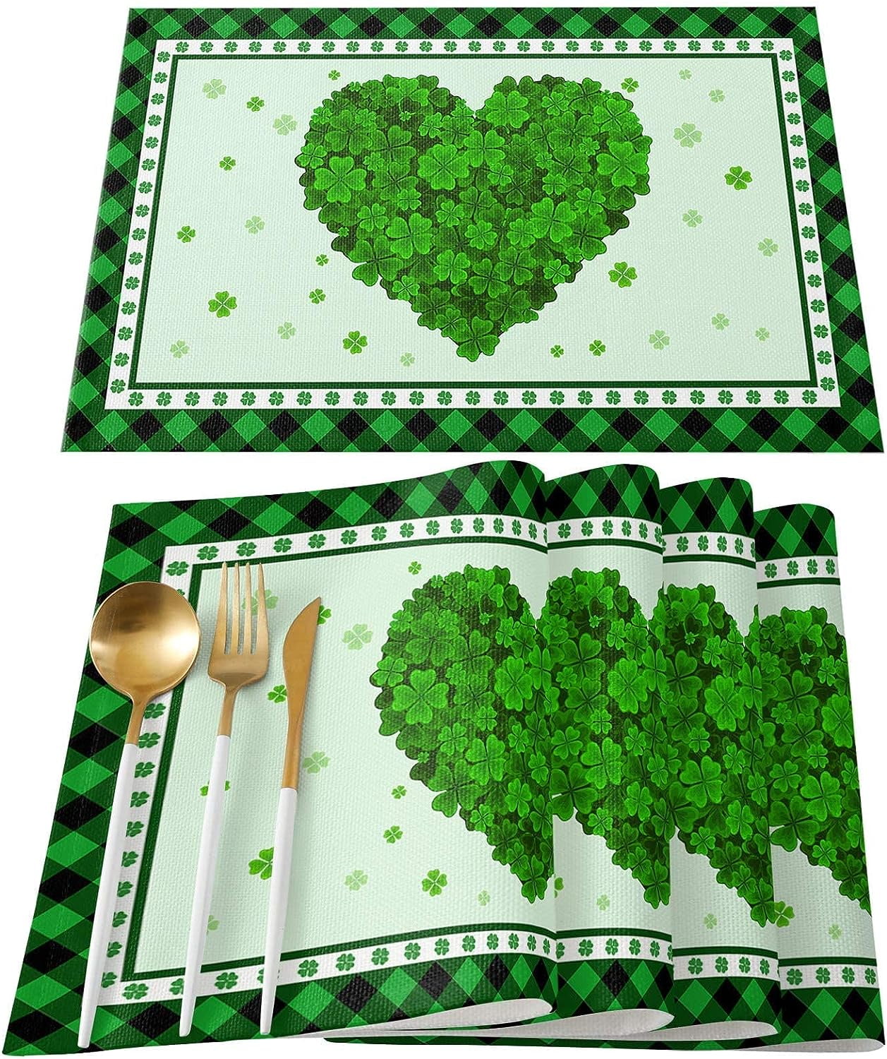 Norina Black Placemats Set of 4 Red Apples Painting Placemat for Dining