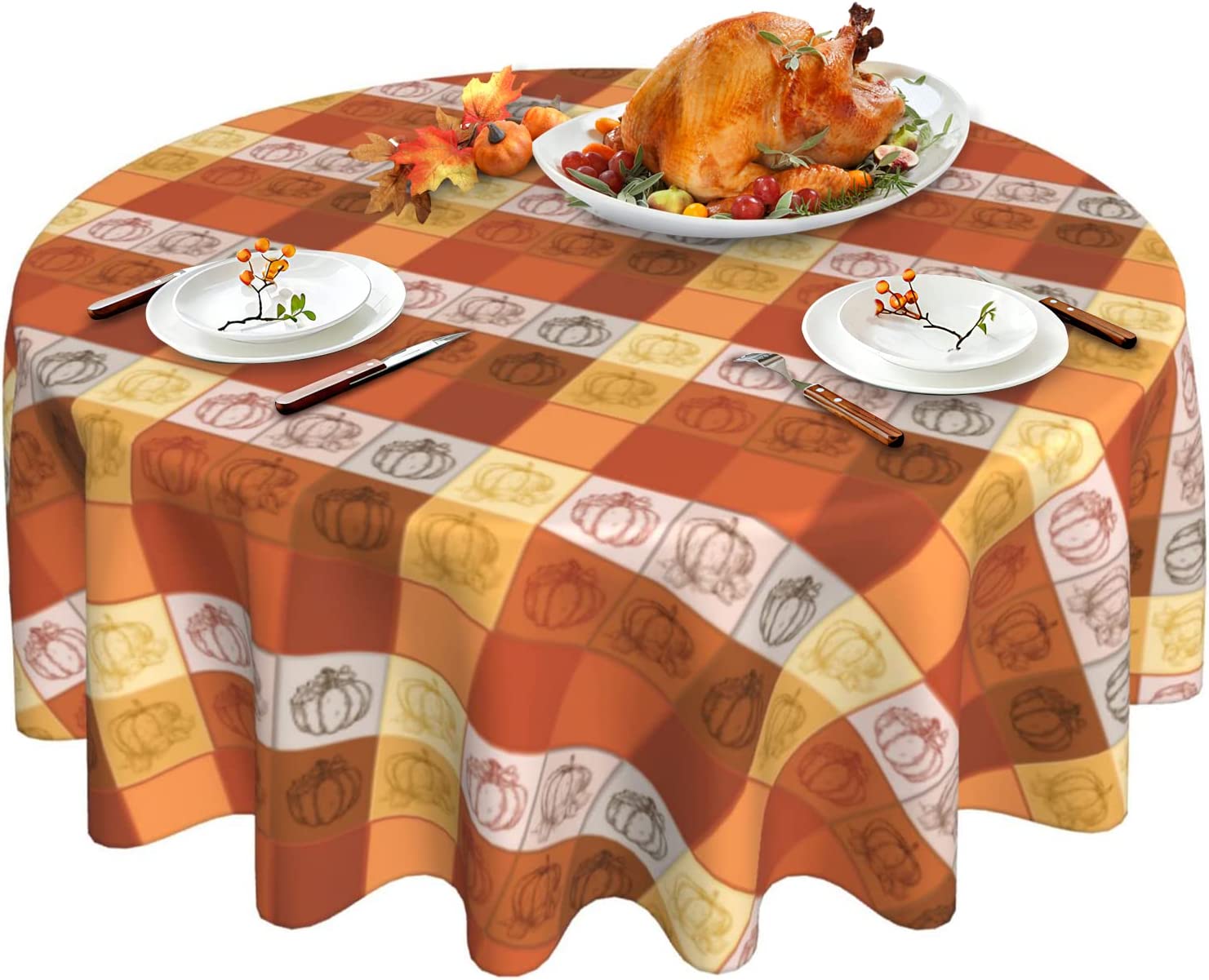 Norina Christmas Table Cloth Red Round Christmas Tablecloth 60 Inch