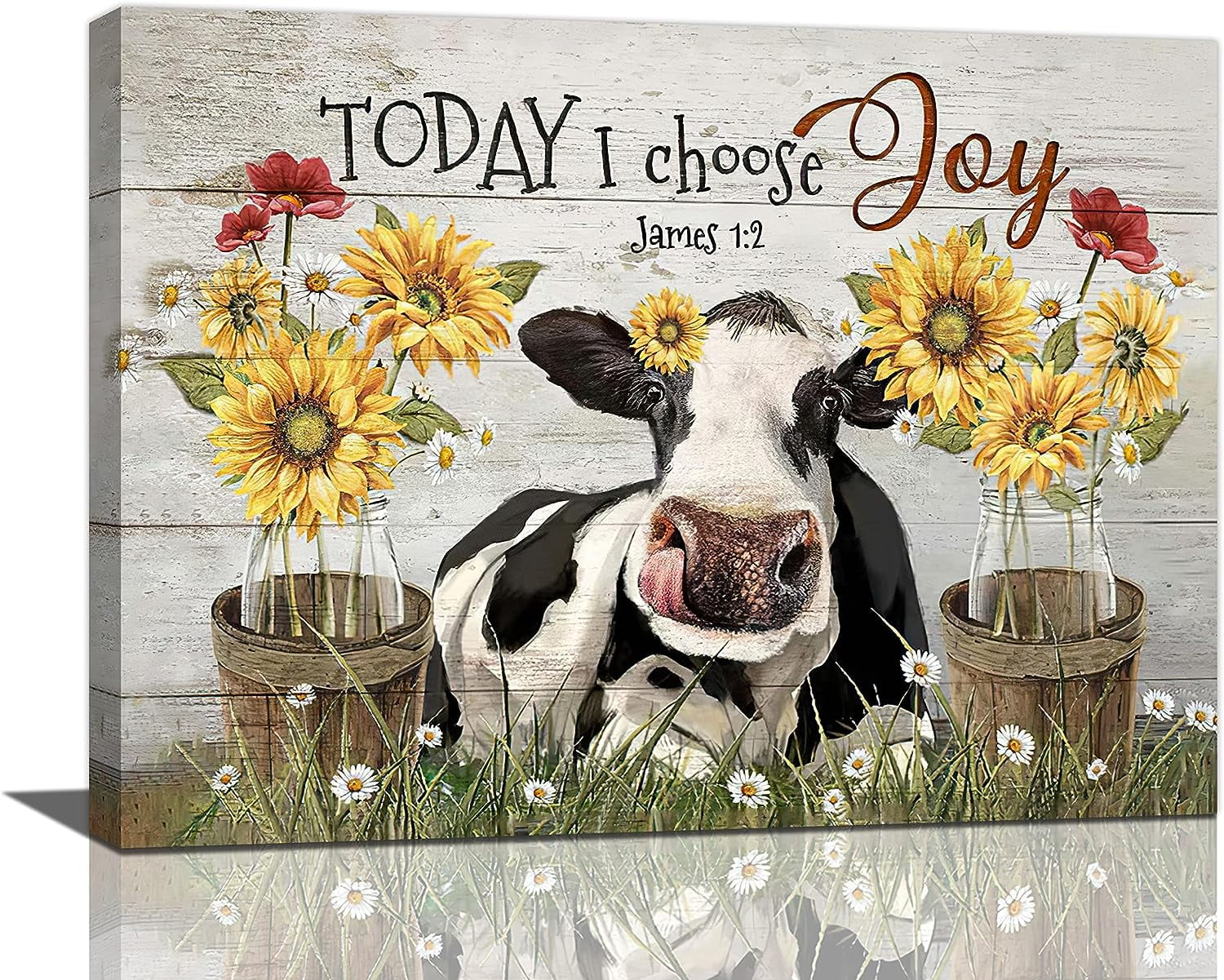 Norina Cow Sunflower Daisy Decor Wall Art Norina Country Farm