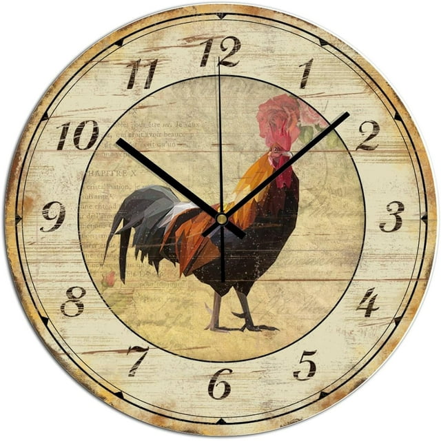 Norina Decorative Wall Clock Farm Animal Rooster Wall Clock Family