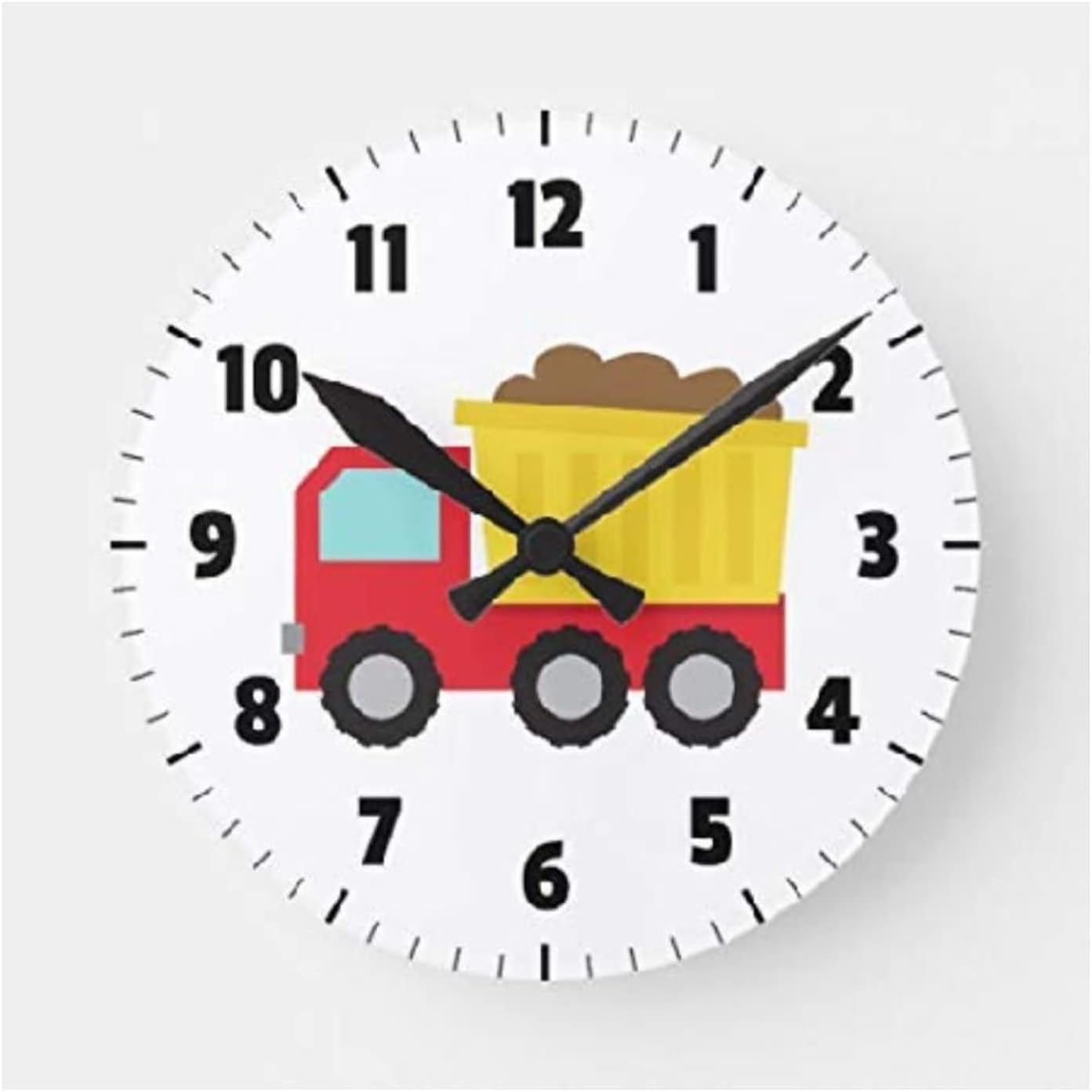 Norina Gray and White Elephant Wall Clock Nursery Wood Clock 10 Inch