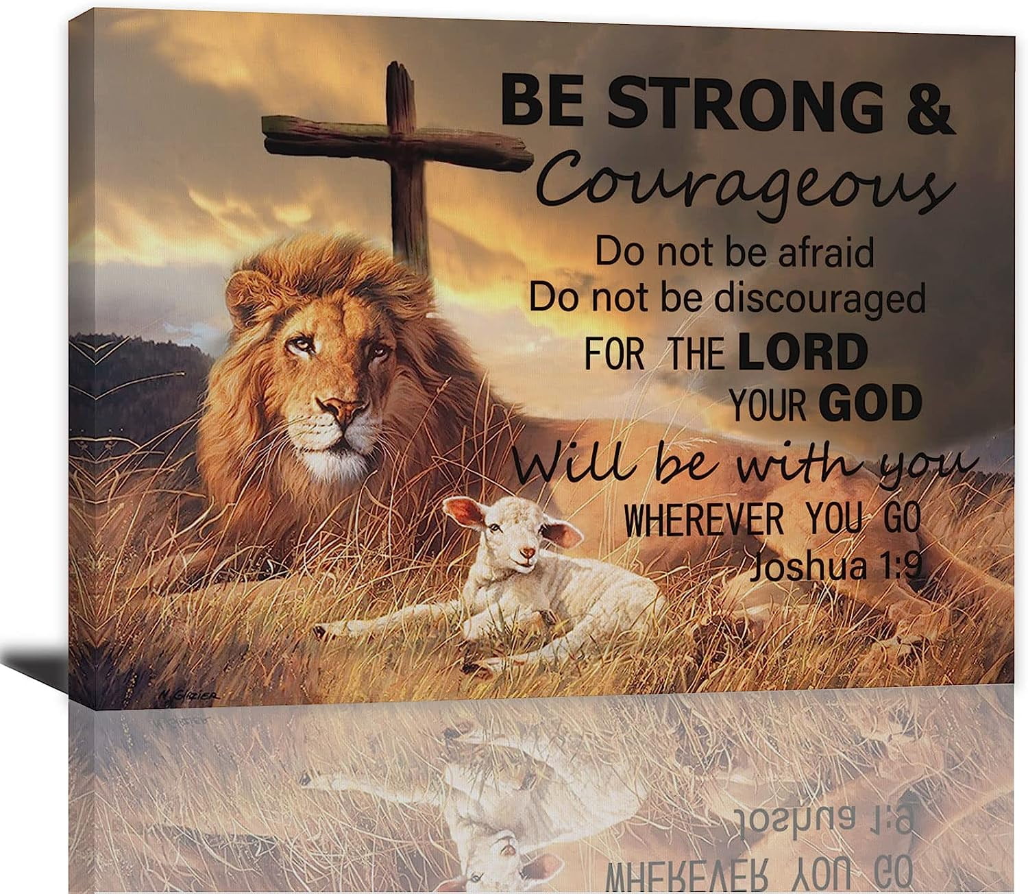 Norina Lion And Lamb Wall Art Christian Lion Of Judah Wall Decor God ...
