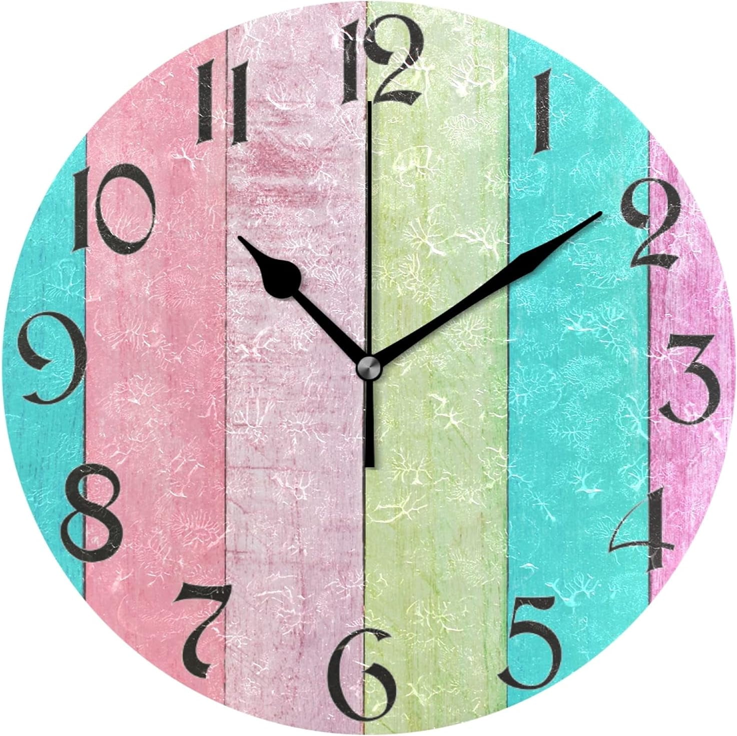 Norina Lotus Pink Flowers Wall Clocks Battery Operated 10 inch Silent