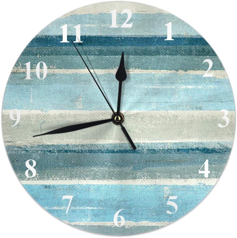 Norina Marble Round Wall Clock,White Marble sanstone Patterned Silent