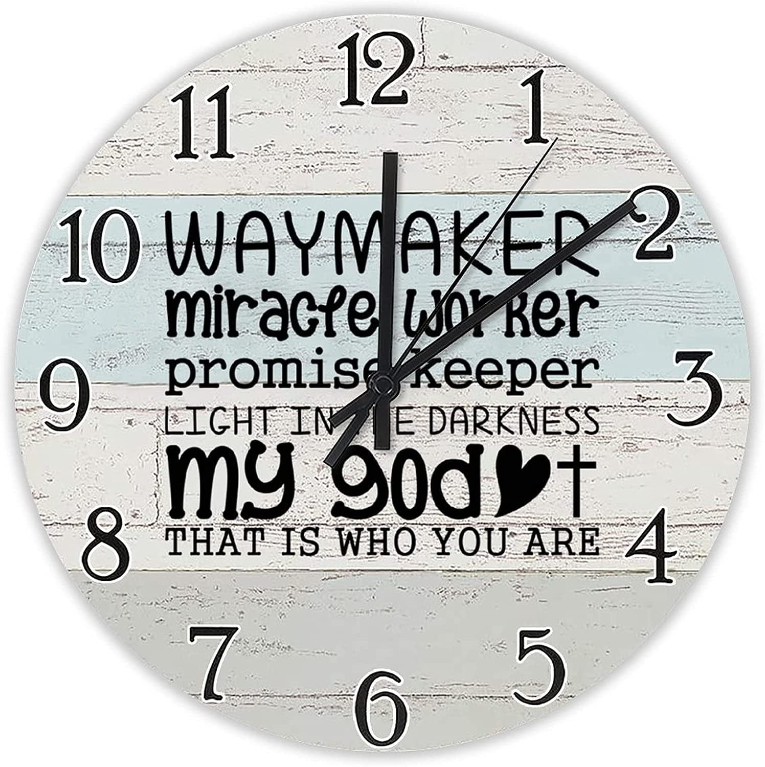 Norina Miracfe Worker Clock Bible Verse Wall Clock Religious Quote Art