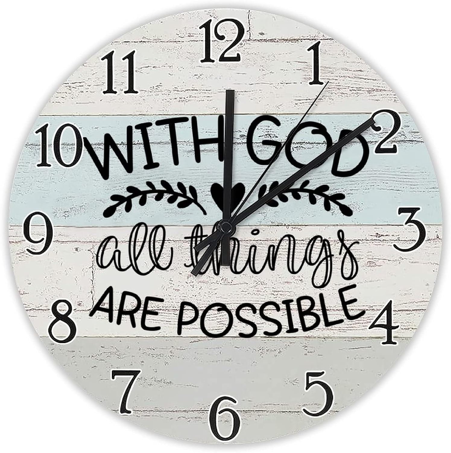 Norina Miracfe Worker Clock Bible Verse Wall Clock Religious Quote Art
