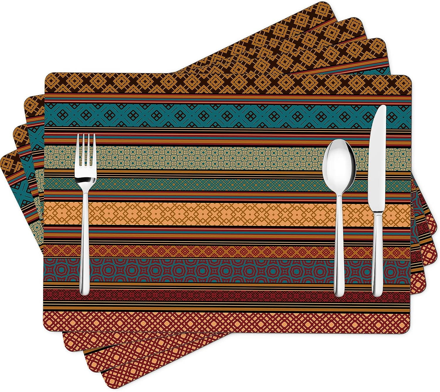 Norina Placemats Dining Table Mat Set, Indoor Placemats Set of 4, Non