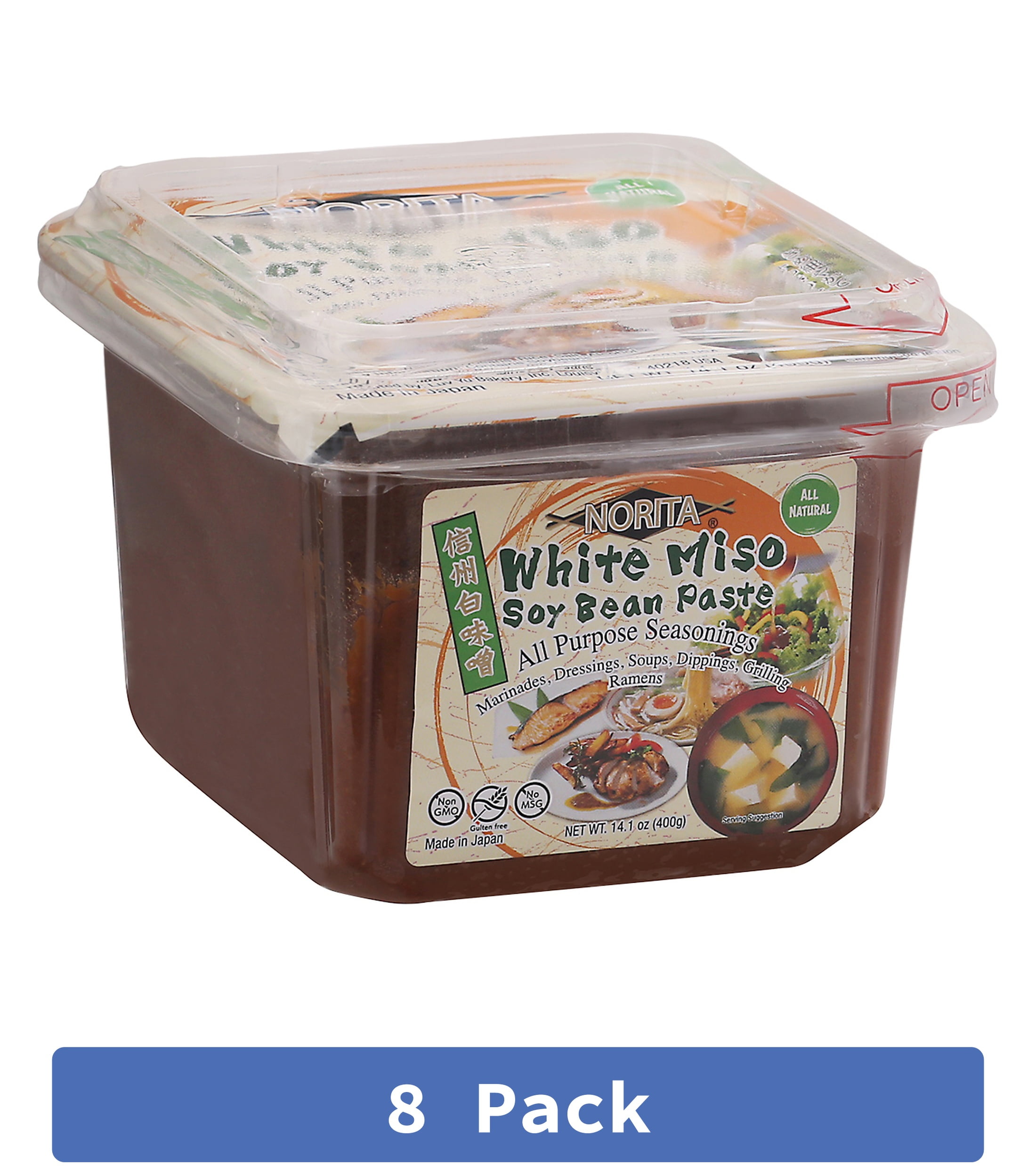 Norita White Miso Soy Bean Paste 14.1 oz (Pack of 8)