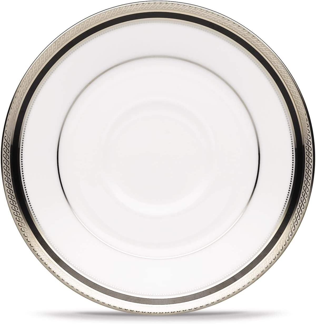 Austin Platinum Chic Black and White Porcelain Saucer