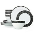 thumbnail image 1 of Noritake Black Rill 12-Piece Dinnerware Set, Service for 4, 1 of 7