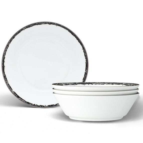 Noritake Black Rill Set of 4 Soup Bowls