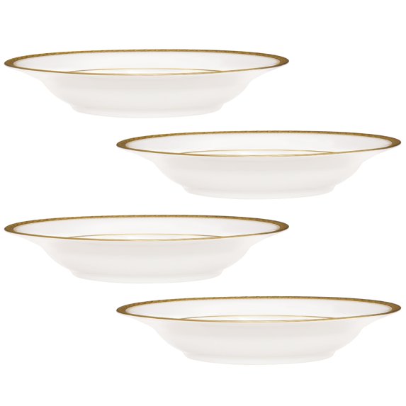 Noritake Charlotta Gold Set of 4 Rim Soup Bowls