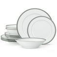 thumbnail image 1 of Noritake Charlotta Platinum 12-Piece Dinnerware Set, Service for 4, 1 of 7