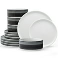 thumbnail image 1 of Noritake ColorStax Ombre Jet 12-Piece Dinnerware Set, Service for 4, 1 of 7