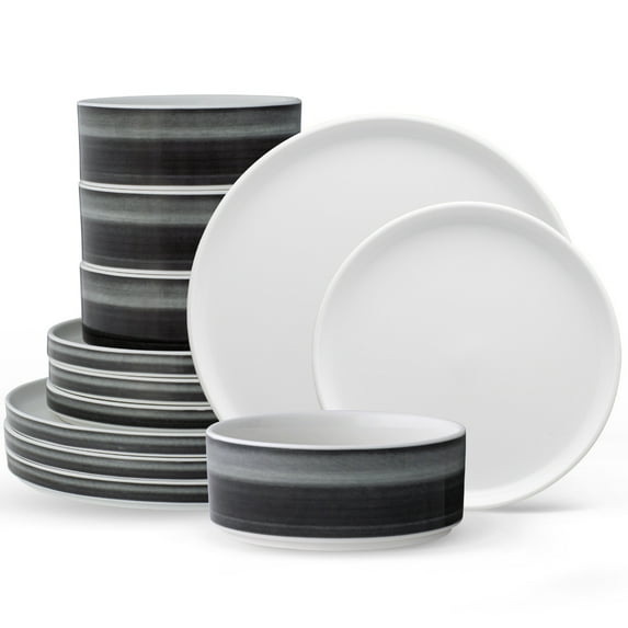 Noritake ColorStax Ombre Jet 12-Piece Dinnerware Set, Service for 4