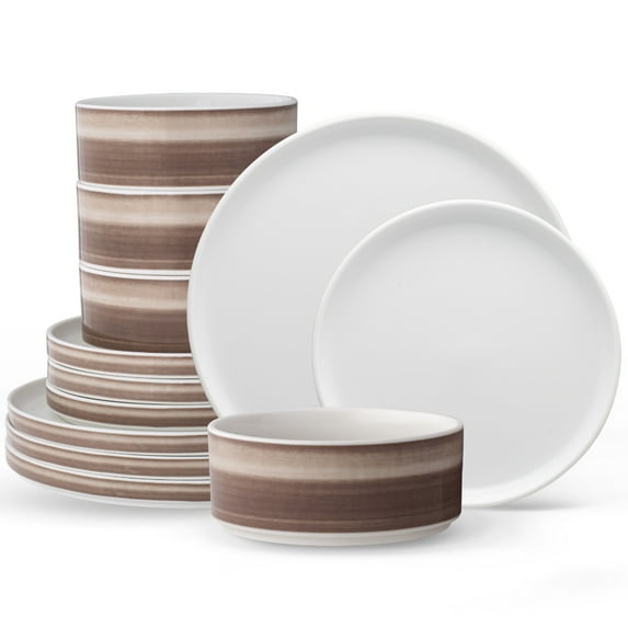 Noritake ColorStax Ombre Umber 12-Piece Dinnerware Set, Service for 4