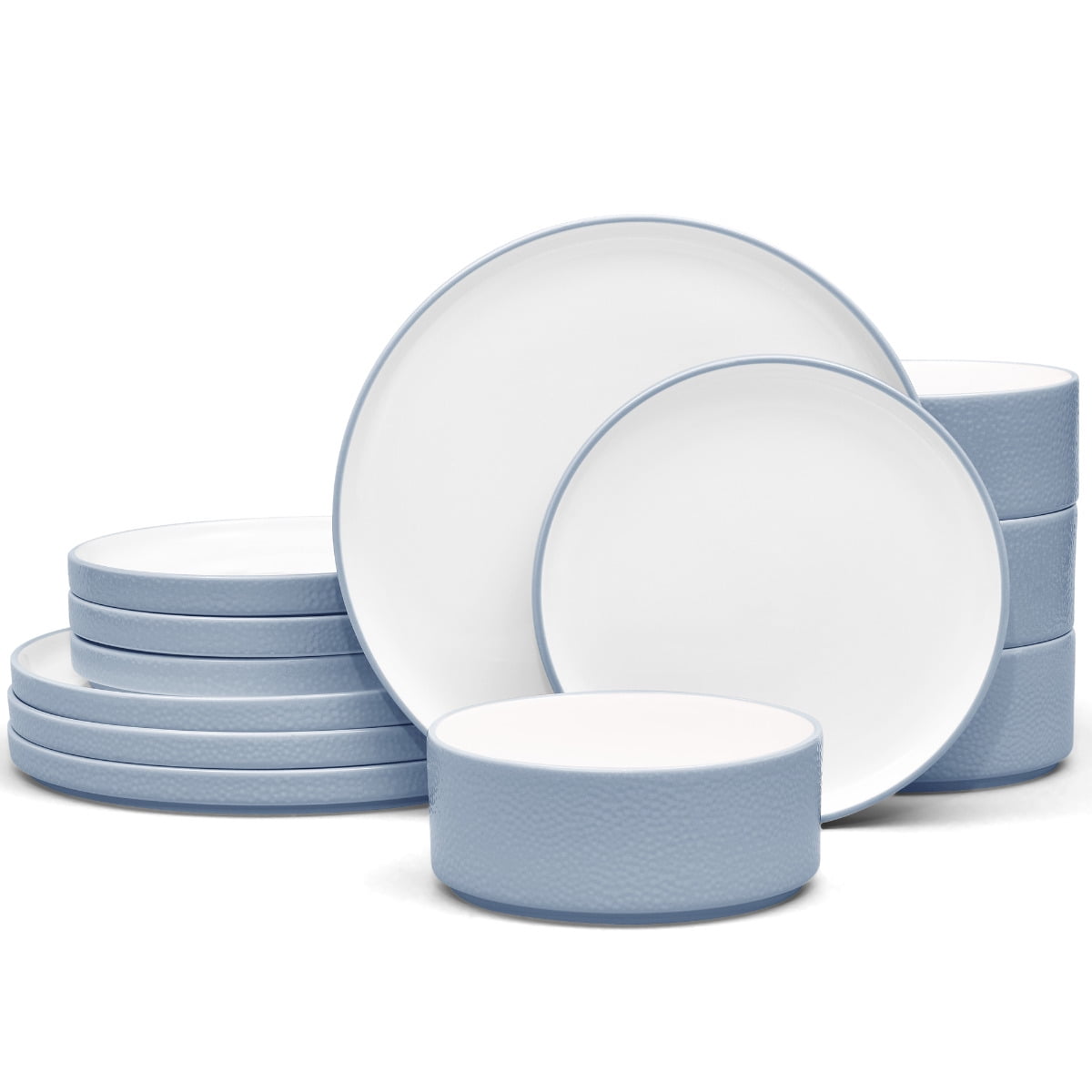 Noritake ColorTex Stone Aqua 12Piece Dinnerware Set, Service for 4