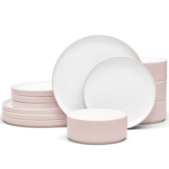 Noritake ColorTex Stone Black 12-Piece Dinnerware Set, Service for 4