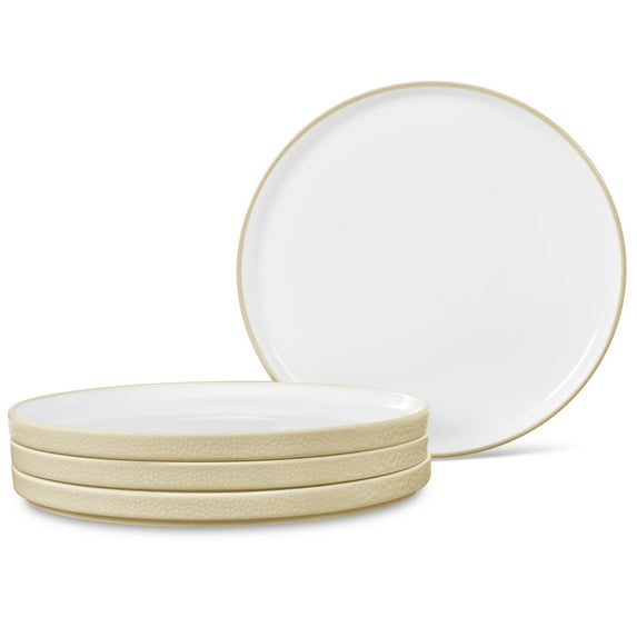 Noritake ColorTex Stone Ivory Set of 4 Stax Salad Plates
